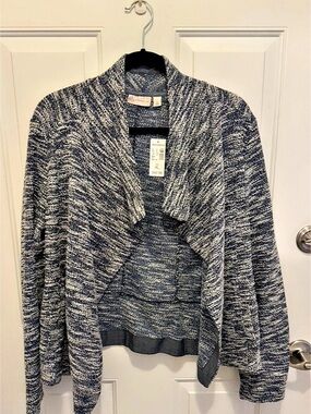 dressbarn Blue & White Cardigan Size XL NWT